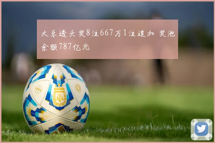大乐透头奖8注667万1注追加 奖池余额787亿元